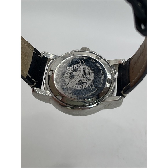 Eddie Bauer Women's Quartz Watch Black Leather Band 28mm Case- New Battery - Picture 8 of 8